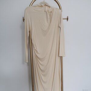 Zesica Long Sleeve Cream Dress